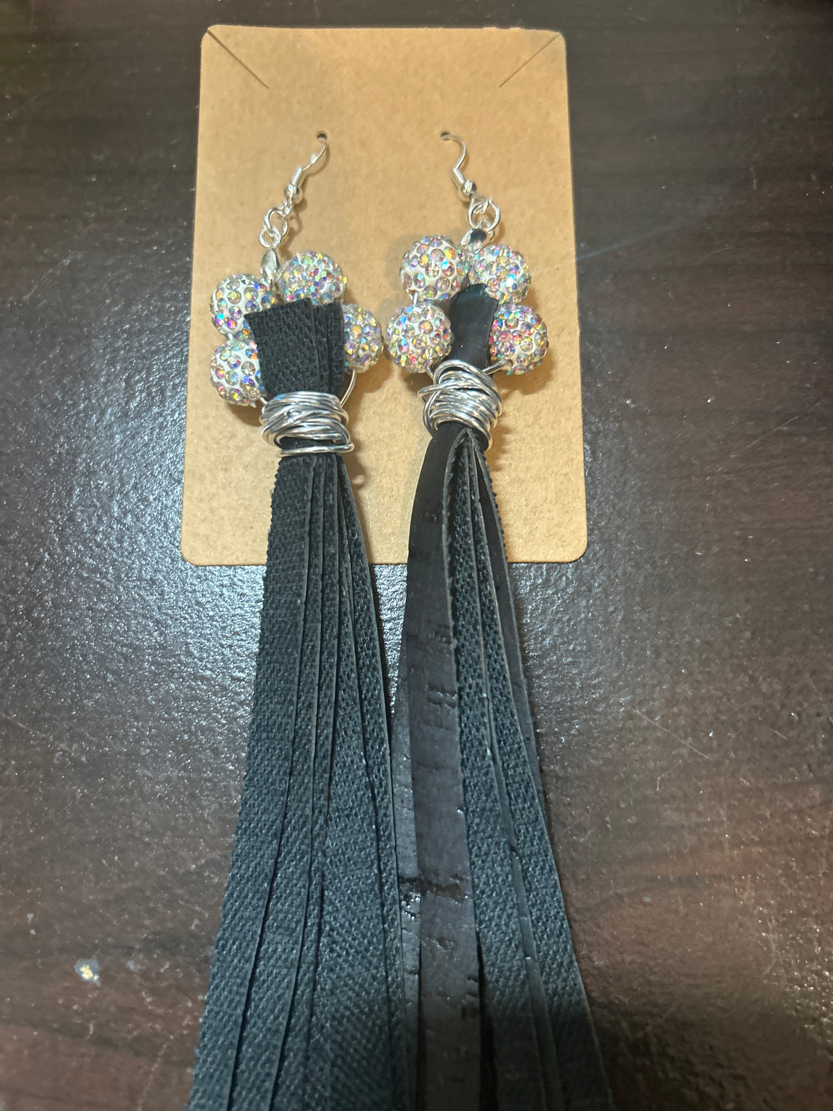 Faux silver ball earrings