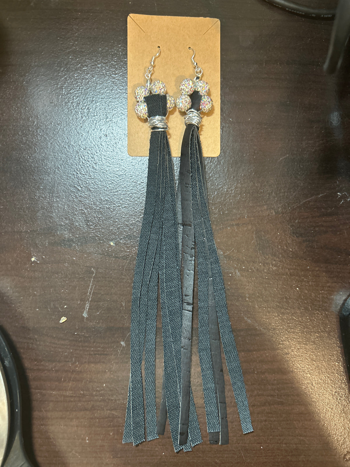 Faux silver ball earrings