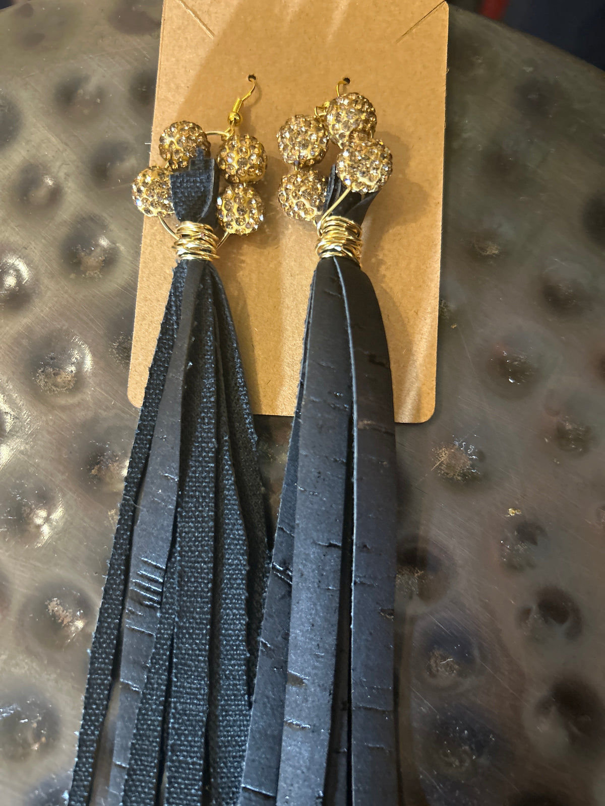 Faux gold ball earrings
